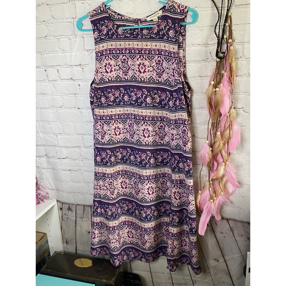 beachlunchlounge Kayla Rayon tribal ombré Print Shift Dress women's size S